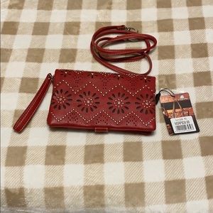 NWT American Bling Burgundy Studded Crossbody